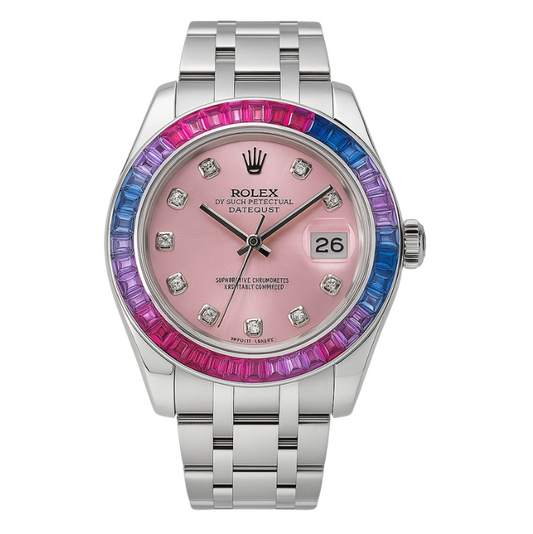 Reloj Rolex Daytona Piedras Plateado